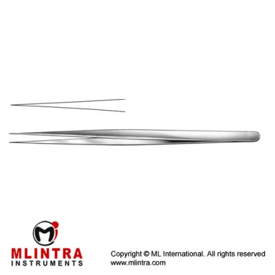 Vise Micro Jeweller Forcep Straight - With Plateau Stainless Steel, 13.5 cm - 5 1/4" Tip Size 0.3 mm